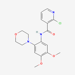 molecular formula C18H20ClN3O4 B11476137 2-chloro-N-[4,5-dimethoxy-2-(morpholin-4-yl)phenyl]pyridine-3-carboxamide 