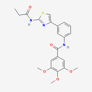 3,4,5-trimethoxy-N-{3-[2-(propanoylamino)-1,3-thiazol-4-yl]phenyl}benzamide