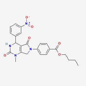 butyl 4-[1-methyl-4-(3-nitrophenyl)-2,5-dioxo-1,2,3,4,5,7-hexahydro-6H-pyrrolo[3,4-d]pyrimidin-6-yl]benzoate