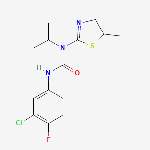 3-(3-Chloro-4-fluorophenyl)-1-(5-methyl-4,5-dihydro-1,3-thiazol-2-yl)-1-propan-2-ylurea