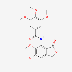 molecular formula C20H21NO8 B11476166 N-(5,6-dimethoxy-3-oxo-1,3-dihydro-2-benzofuran-4-yl)-3,4,5-trimethoxybenzamide 