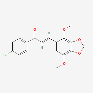 molecular formula C18H15ClO5 B11476175 (2E)-1-(4-chlorophenyl)-3-(4,7-dimethoxy-1,3-benzodioxol-5-yl)prop-2-en-1-one 