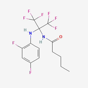 molecular formula C14H14F8N2O B11476181 N-[1-(2,4-Difluoroanilino)-2,2,2-trifluoro-1-(trifluoromethyl)ethyl]valeramide 