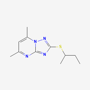 molecular formula C11H16N4S B11476186 2-(Butan-2-ylsulfanyl)-5,7-dimethyl[1,2,4]triazolo[1,5-a]pyrimidine 