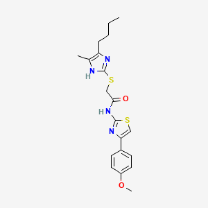 molecular formula C20H24N4O2S2 B11476193 2-[(5-butyl-4-methyl-1H-imidazol-2-yl)sulfanyl]-N-[4-(4-methoxyphenyl)-1,3-thiazol-2-yl]acetamide 