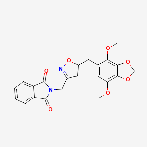 2-({5-[(4,7-dimethoxy-1,3-benzodioxol-5-yl)methyl]-4,5-dihydro-1,2-oxazol-3-yl}methyl)-1H-isoindole-1,3(2H)-dione