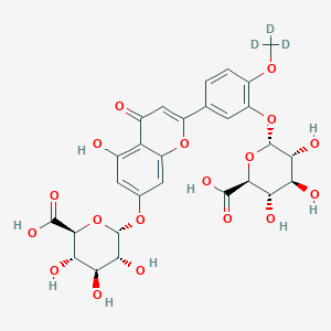 molecular formula C₂₈H₂₈O₁₈ B1147621 (2S,3S,4S,5R,6R)-6-[2-[3-[(2R,3R,4S,5S,6S)-6-羧基-3,4,5-三羟基氧杂环-2-基]氧基-4-(三氘代甲氧基)苯基]-5-羟基-4-氧代色满-7-基]氧基-3,4,5-三羟基氧杂环-2-羧酸 CAS No. 152503-51-0