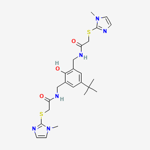 N,N'-[(5-tert-butyl-2-hydroxybenzene-1,3-diyl)dimethanediyl]bis{2-[(1-methyl-1H-imidazol-2-yl)sulfanyl]acetamide}