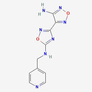 molecular formula C10H9N7O2 B11476214 4-Pyridinemethanamine, N-[3-(4-amino-1,2,5-oxadiazol-3-yl)-1,2,4-oxadiazol-5-yl]- 