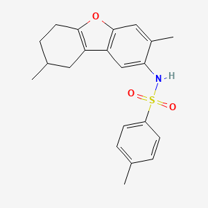 molecular formula C21H23NO3S B11476221 N-(3,8-dimethyl-6,7,8,9-tetrahydrodibenzo[b,d]furan-2-yl)-4-methylbenzenesulfonamide 