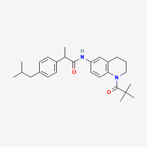 N-[1-(2,2-dimethylpropanoyl)-1,2,3,4-tetrahydroquinolin-6-yl]-2-[4-(2-methylpropyl)phenyl]propanamide