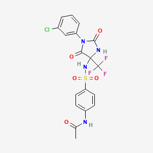 N-(4-{[1-(3-chlorophenyl)-2,5-dioxo-4-(trifluoromethyl)imidazolidin-4-yl]sulfamoyl}phenyl)acetamide