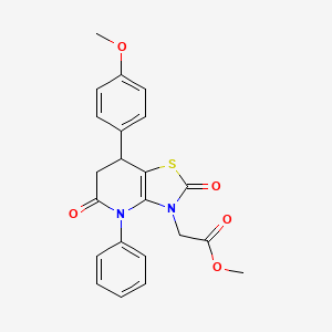 methyl [7-(4-methoxyphenyl)-2,5-dioxo-4-phenyl-4,5,6,7-tetrahydro[1,3]thiazolo[4,5-b]pyridin-3(2H)-yl]acetate