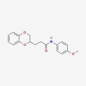 molecular formula C18H19NO4 B11476258 3-(2,3-dihydro-1,4-benzodioxin-2-yl)-N-(4-methoxyphenyl)propanamide 