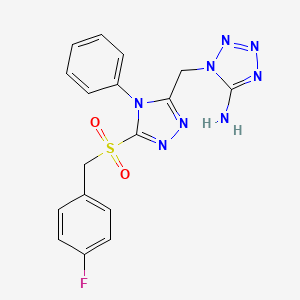 1-({5-[(4-fluorobenzyl)sulfonyl]-4-phenyl-4H-1,2,4-triazol-3-yl}methyl)-1H-tetrazol-5-amine