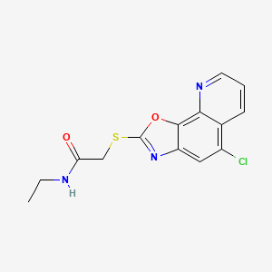 2-[(5-chloro[1,3]oxazolo[4,5-h]quinolin-2-yl)sulfanyl]-N-ethylacetamide