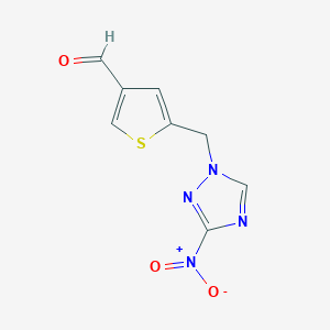 5-[(3-nitro-1H-1,2,4-triazol-1-yl)methyl]thiophene-3-carbaldehyde