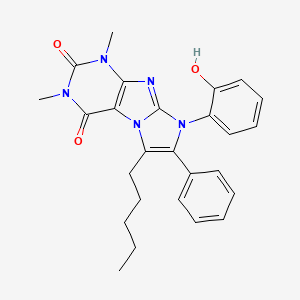 molecular formula C26H27N5O3 B11476305 8-(2-hydroxyphenyl)-1,3-dimethyl-6-pentyl-7-phenyl-1H-imidazo[2,1-f]purine-2,4(3H,8H)-dione 