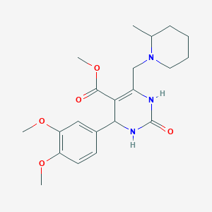 Methyl 4-(3,4-dimethoxyphenyl)-6-[(2-methylpiperidin-1-yl)methyl]-2-oxo-1,2,3,4-tetrahydropyrimidine-5-carboxylate