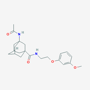 3-acetamido-N-[2-(3-methoxyphenoxy)ethyl]adamantane-1-carboxamide