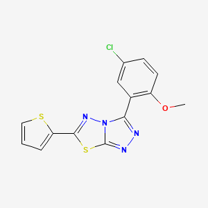 3-(5-Chloro-2-methoxyphenyl)-6-(thiophen-2-yl)[1,2,4]triazolo[3,4-b][1,3,4]thiadiazole