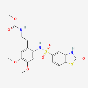 Methyl [2-(4,5-dimethoxy-2-{[(2-oxo-2,3-dihydro-1,3-benzothiazol-5-yl)sulfonyl]amino}phenyl)ethyl]carbamate