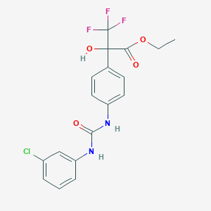 Ethyl 2-(4-{[(3-chlorophenyl)carbamoyl]amino}phenyl)-3,3,3-trifluoro-2-hydroxypropanoate