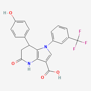 7-(4-hydroxyphenyl)-5-oxo-1-[3-(trifluoromethyl)phenyl]-4,5,6,7-tetrahydro-1H-pyrrolo[3,2-b]pyridine-3-carboxylic acid