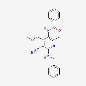 N-[6-(benzylamino)-5-cyano-4-(methoxymethyl)-2-methylpyridin-3-yl]benzamide