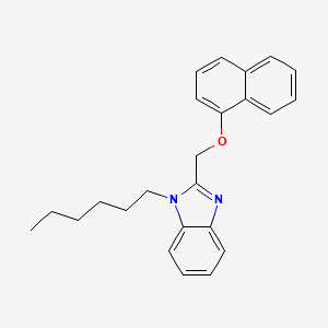 molecular formula C24H26N2O B11476413 1-hexyl-2-[(naphthalen-1-yloxy)methyl]-1H-benzimidazole 