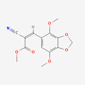 molecular formula C14H13NO6 B11476418 methyl (2Z)-2-cyano-3-(4,7-dimethoxy-1,3-benzodioxol-5-yl)prop-2-enoate 