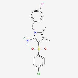 3-[(4-chlorophenyl)sulfonyl]-1-(4-fluorobenzyl)-4,5-dimethyl-1H-pyrrol-2-amine