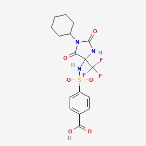 4-{[1-Cyclohexyl-2,5-dioxo-4-(trifluoromethyl)imidazolidin-4-yl]sulfamoyl}benzoic acid