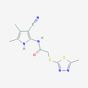 N-(3-cyano-4,5-dimethyl-1H-pyrrol-2-yl)-2-[(5-methyl-1,3,4-thiadiazol-2-yl)sulfanyl]acetamide