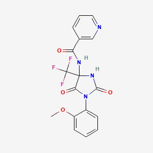 N-[1-(2-methoxyphenyl)-2,5-dioxo-4-(trifluoromethyl)imidazolidin-4-yl]pyridine-3-carboxamide