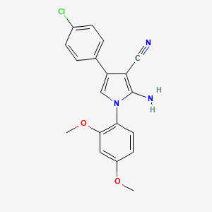 molecular formula C19H16ClN3O2 B11476508 2-amino-4-(4-chlorophenyl)-1-(2,4-dimethoxyphenyl)-1H-pyrrole-3-carbonitrile 