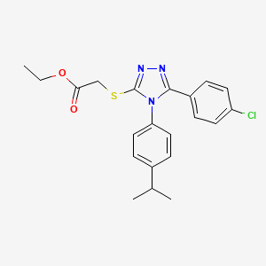 ethyl ({5-(4-chlorophenyl)-4-[4-(propan-2-yl)phenyl]-4H-1,2,4-triazol-3-yl}sulfanyl)acetate