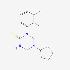 molecular formula C16H23N3S B11476532 5-Cyclopentyl-1-(2,3-dimethylphenyl)-1,3,5-triazinane-2-thione 