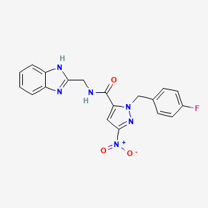 N-(1H-benzimidazol-2-ylmethyl)-1-(4-fluorobenzyl)-3-nitro-1H-pyrazole-5-carboxamide