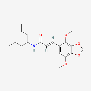 (2E)-3-(4,7-dimethoxy-1,3-benzodioxol-5-yl)-N-(heptan-4-yl)prop-2-enamide