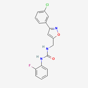 molecular formula C17H13ClFN3O2 B11476559 3-([3-(3-Chlorophenyl)-1,2-oxazol-5-yl]methyl)-1-(2-fluorophenyl)urea 