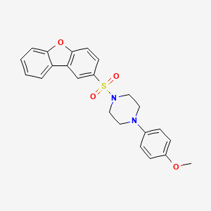 molecular formula C23H22N2O4S B11476571 1-(Dibenzo[b,d]furan-2-ylsulfonyl)-4-(4-methoxyphenyl)piperazine 