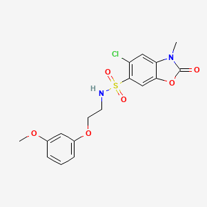 5-chloro-N-[2-(3-methoxyphenoxy)ethyl]-3-methyl-2-oxo-2,3-dihydro-1,3-benzoxazole-6-sulfonamide