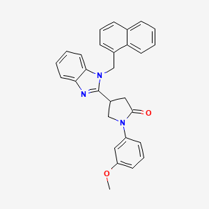 1-(3-methoxyphenyl)-4-[1-(naphthalen-1-ylmethyl)-1H-benzimidazol-2-yl]pyrrolidin-2-one