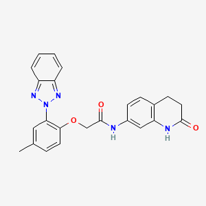 2-[2-(2H-benzotriazol-2-yl)-4-methylphenoxy]-N-(2-oxo-1,2,3,4-tetrahydroquinolin-7-yl)acetamide