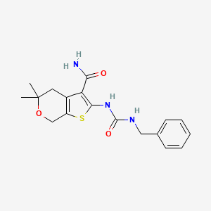 2-[(benzylcarbamoyl)amino]-5,5-dimethyl-4,7-dihydro-5H-thieno[2,3-c]pyran-3-carboxamide