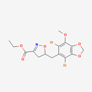 Ethyl 5-[(4,6-dibromo-7-methoxy-1,3-benzodioxol-5-yl)methyl]-4,5-dihydro-1,2-oxazole-3-carboxylate