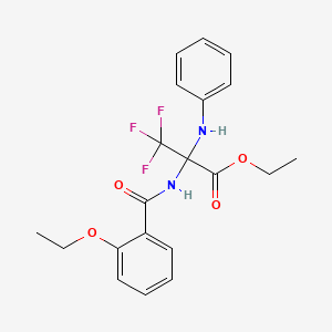 Propanoic acid, 2-[(2-ethoxybenzoyl)amino]-3,3,3-trifluoro-2-(phenylamino)-, ethyl ester