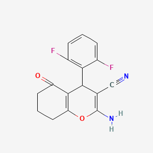 molecular formula C16H12F2N2O2 B11476692 2-amino-4-(2,6-difluorophenyl)-5-oxo-5,6,7,8-tetrahydro-4H-chromene-3-carbonitrile 