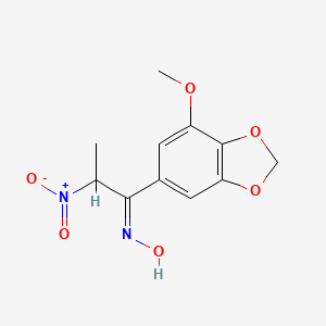 molecular formula C11H12N2O6 B11476710 (1E)-N-hydroxy-1-(7-methoxy-1,3-benzodioxol-5-yl)-2-nitropropan-1-imine 